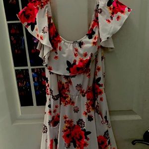 knee length dress, floral, youth large